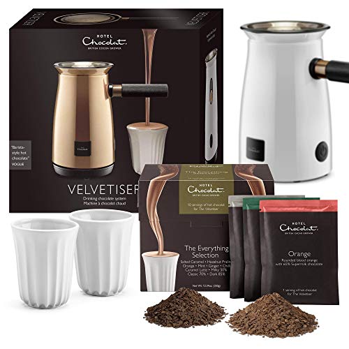 Hotel Chocolat Velvetiser Heißschokoladenmaschine Complete Starter Kit, Weiß