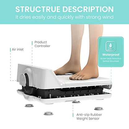 VOVO STYLEMENT BD-7700W Body & Foot Wäschetrockner, Made in Korea, Temperatur & Wind Volume Controlled Wäschetrockner mit Intuitive Display, Waterproof hygienic Scaffolding
