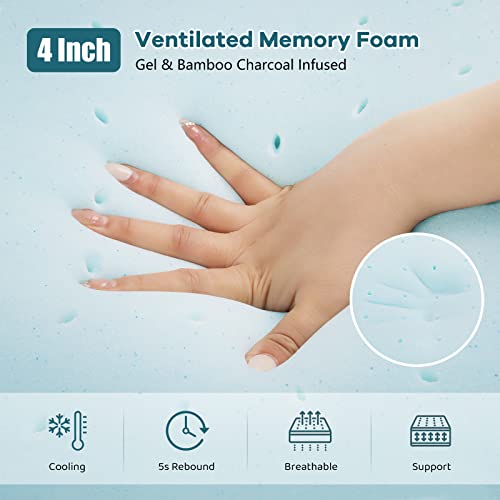 Vesgantti 4 Inch Memory Foam Mattress Topper Doppel