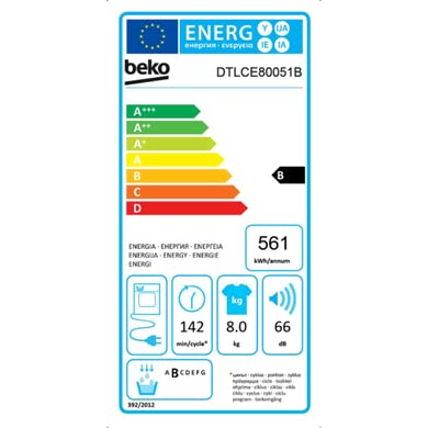 Beko DTLCE80051W Wäschetrockner 8 kg Fassungsvermögen Kondenstrockner