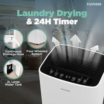 TANNESS 12 L Luftentfeuchter, Luftentfeuchter für Zuhause