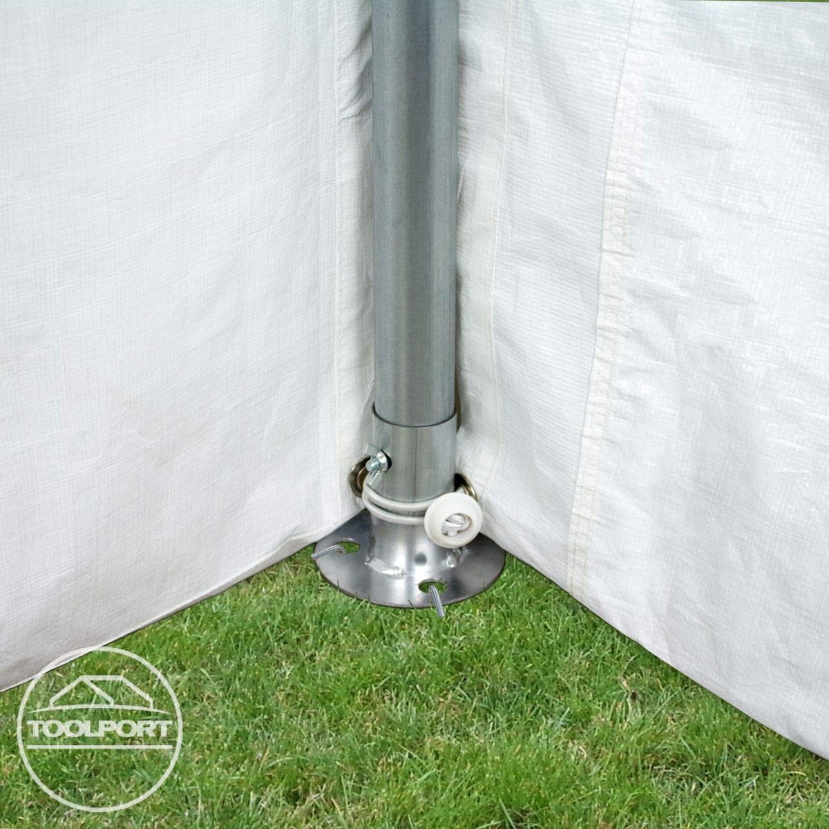 TOOLPORT Hochwertiges Partyzelt 4x6 m Pavillon Zelt PE Plane 450 N Gartenzelt Festzelt Wasserdicht weiß