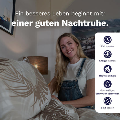 Zelesta Royalbed 135x200 cm 4 Jahreszeiten Decke ohne Bezug – 2-in-1 mit festem Bezug, waschbar & trocknergeeignet, hypoallergen, atmungsaktiv, temperaturregulierend